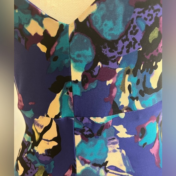 Stretchy, beautiful, V-neck, multiple colored dress - Picture 10 of 11